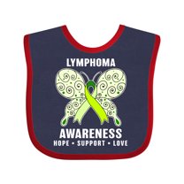 Inktastic Lymphoma Awareness Hope Support and Love Boys or Girls Baby Bib