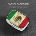 thumbnail image 5 of Metal Pill Organizer Mexico-Mexican Portable Compact Pill Box 2 Compartments Pill Case For Purse Pocket, 5 of 5