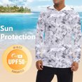 thumbnail image 6 of BADHUB Men's UPF 50+ Sun Protection Hoodie Shirts Rash Guard Fishing Hiking Lightweight Athletic Workout Printed Hooded Tops 001-Gray, 6 of 9