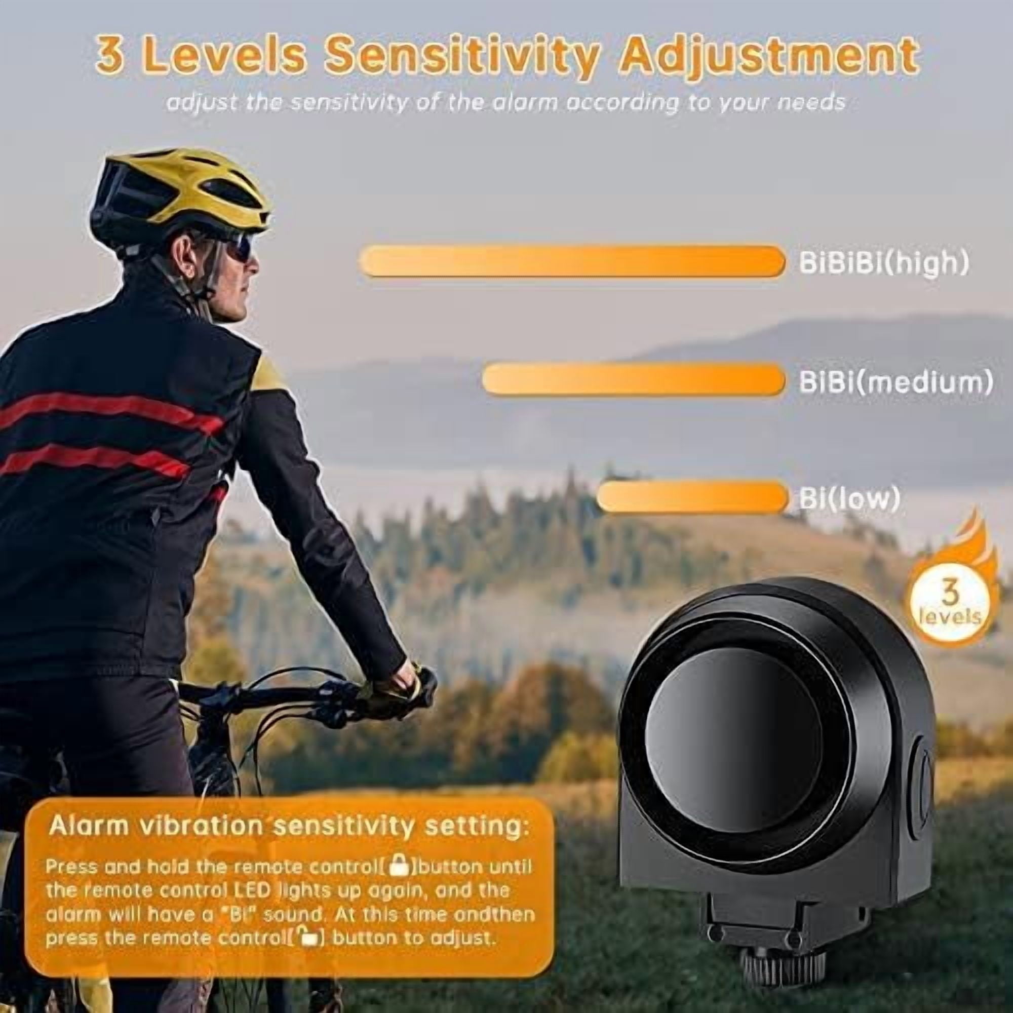 Ouspow Bicycle Alarm Lock with Remote 115db Loud Sound Anti-theft Electric Scooter Wireless Alarm Step Away Waterproof E-bike Security Sensor Lock