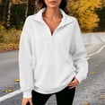 thumbnail image 2 of hoksml Women's Collared Button Front Sweatshirt, Oversized Long Sleeve Pullover Top with Pockets for Everyday Comfort, 2 of 8