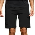 thumbnail image 4 of qolati Men's Stretch Cargo Shorts Casual Stretch Regular Fit Summer Short Elastic Waist Athletic Hiking Shorts with Pockets Black XL, 4 of 7