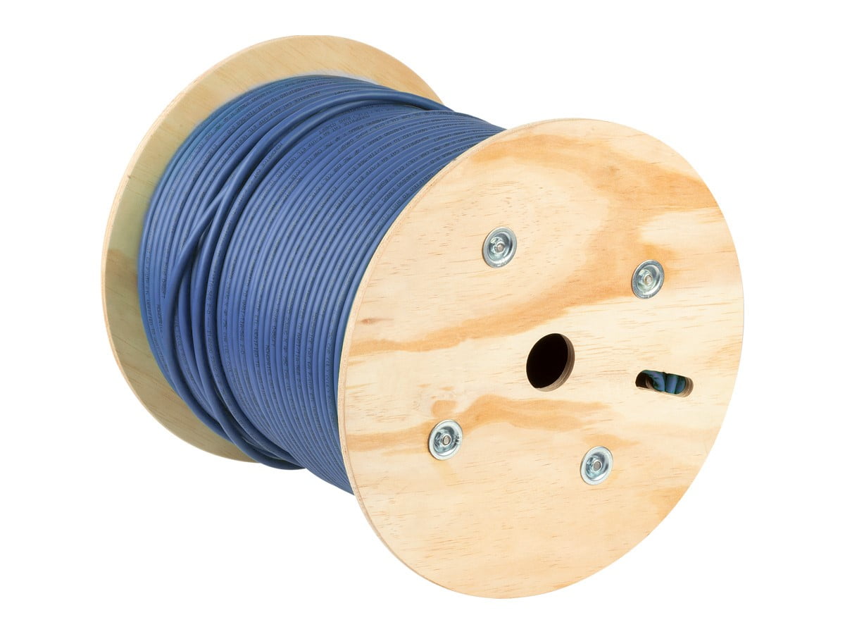 Monoprice Cat6A Ethernet Bulk Cable - 500 Feet - Blue, Solid, 550MHz, F/UTP, CMR, Riser Rated, Pure Bare Copper Wire, 10G, 23AWG, RoHS (UL) (TAA)
