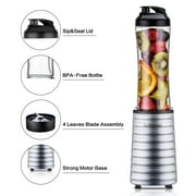 La Reveuse Smoothies Blender 300 Watt with 18 oz BPA Free Portable Travel Sports Bottle(Silver)