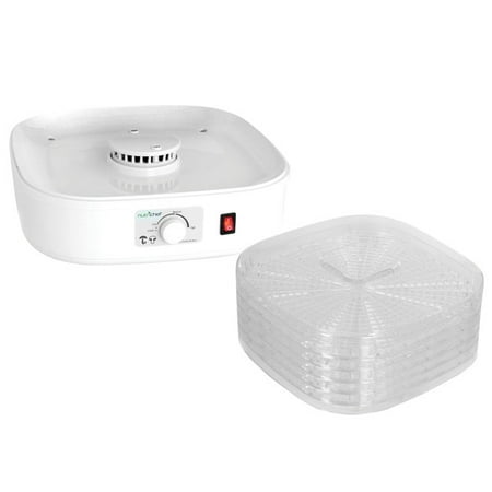 NutriChef PKFD06 Kitchen Countertop Electric Food Dehydrator Preserver Machine with Adjustable Temperature and 5 Stackable Tray Racks