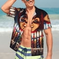 thumbnail image 3 of Lsque Chucky Pattern Hawaiian Shirt for Men Unisex Summer Beach Casual Short Sleeve Cotton Linen Button Down Shirts-Small, 3 of 6
