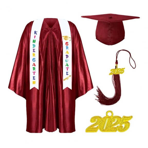 Children Academic Dress School Uniforms For Kids Preschool Kindergarten Graduation Gown Shawl Tassel Cap Set Party Clothes