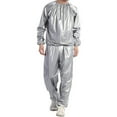 thumbnail image 4 of QualitChoice Femmes Hommes Spa Sauna Combinaison Course Jogging Veste de Survêtement Réutilisable Lavable Ensembles de Sport Vêtements Équipement de Sport Argent TTTG 5 Pcs, 4 of 6