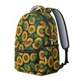 thumbnail image 2 of Sunflower and Leaf Black Pattern Backpack for School, Cute School Bag with Adjustable Shoulder Straps and Padded Back, 15.3"x11"x7.1", 2 of 5