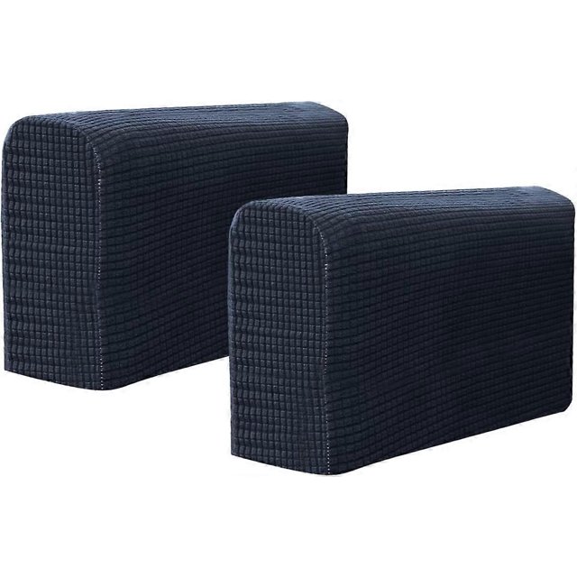 KAIYANG 2 fundas para reposabrazos de sofá, ajustables, elásticas, protección antideslizante para muebles (negro) azul marino