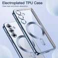 thumbnail image 3 of JETech Electroplated Case for Samsung Galaxy S24 6.2-Inch, Camera Lens Full Protection, Compatible with MagSafe Wireless Charging, Shockproof Soft TPU Phone Cover (Sapphire Blue), 3 of 7