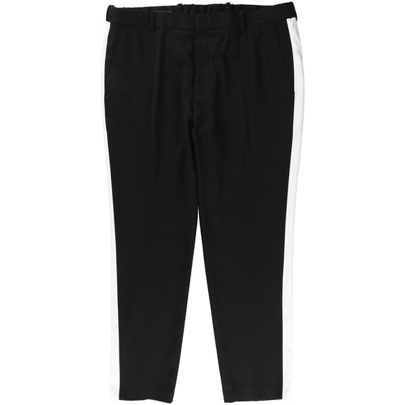 INC Pantalones chinos casuales con lados elásticos para hombre, negro, 36W x 30L