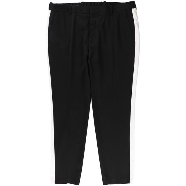 INC Pantalones chinos casuales con costados elásticos para hombre, negro, 36W x 32L
