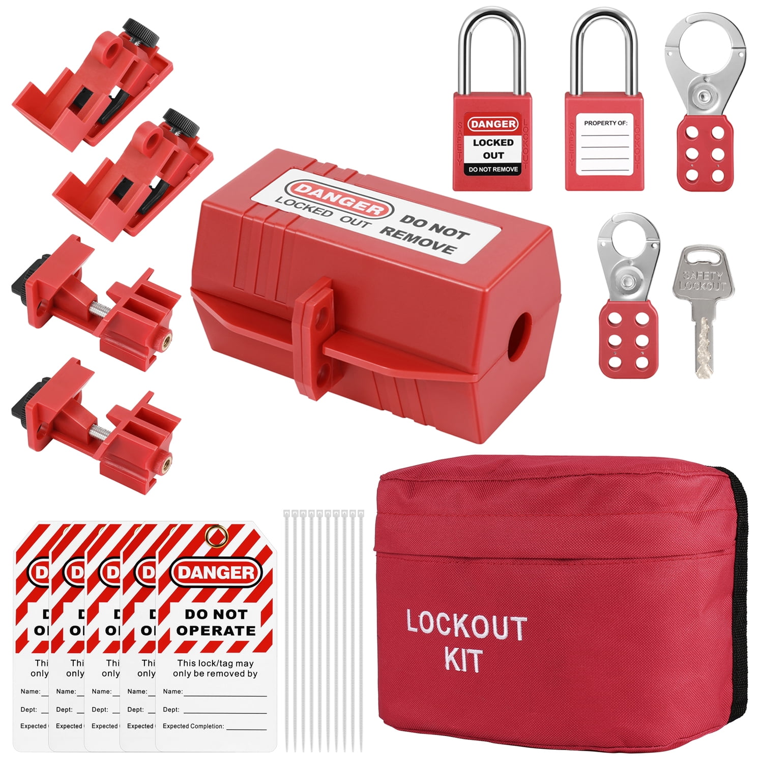Lockout Tagout Kit Electrical Loto Safety Equipment Tools, Universal