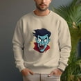 thumbnail image 5 of Men's 100% Cotton Crew Neck Pullover Sweatshirt - Vampire Head, 5 of 15