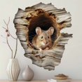 thumbnail image 1 of Mouse Peeking Out From Mouse Hole Decal-Rustic Mouse Hole Wall Sticker Home Decor-kids Room & Nursery Mouse Sticker M838, 1 of 1