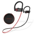 thumbnail image 2 of MPOW New Wireless Sport Bluetooth Headphones, CVC 6.0 Wireless Headphones, Bluetooth 5.0 In-ear Headphones with Biult-In Mic, IPX7 Waterproof for Running – Red & Black, 2 of 9