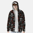 thumbnail image 4 of Sigee Skeleton with Roses Print UPF50+ Men's Sun Protection Hoodie Shirt SPF UV Shirt Long Sleeve Fishing Outdoor Lightweight, S-3XL, 4 of 9