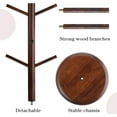 thumbnail image 2 of Walnut Coffee Mug Tree, Bamboo Mug Holder Base,Coffee Cup Stand Mug Holders with 6 Hooks for Countertop Coffee Mug Rack Organizer Stand for Counter Top, Coffee Bar Accessories, Walnut, 2 of 7