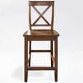 thumbnail image 3 of Pemberly Row 24" X Back Wooden Counter Stool in Cherry (Set of 2), 3 of 8