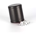 thumbnail image 3 of Leather Dice Cup Set, 4 Pieces, Felt Lining, Quiet Shaker With 5 Point Black, 3 of 5