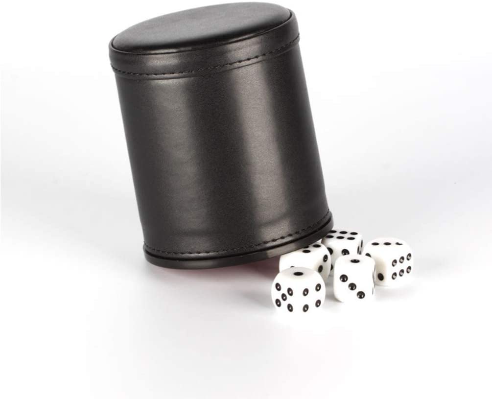Set 6 Gobelets à Dés En Cuir + 30 Dés - Pour Jeux De Société, Voyage, Cadeau