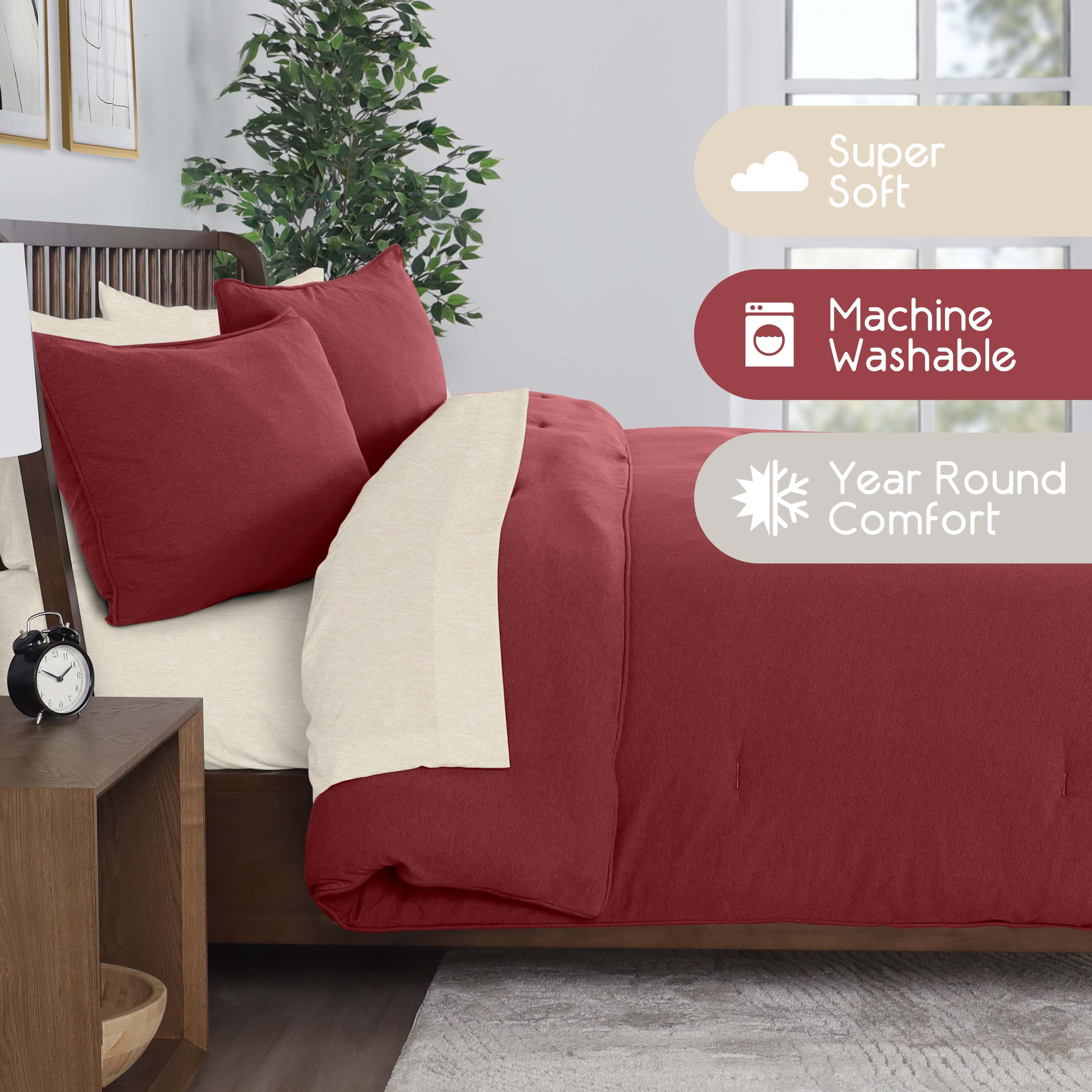 Vellux Moab Textured Comforter Set, Full/Queen, Berry