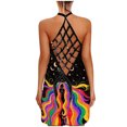 thumbnail image 2 of absuyy Women Dresses Plus Round neck Leisure Dresses Printed Loose Sleeveless Printed Sexy Fashion Dresses Multicolor Trendy Skirt Size M, 2 of 8