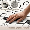 thumbnail image 6 of ODIKA 5'x7' Black White Abstract Geometric Striped Washable Area Rug Contemporary Hand Drawn Motifs with Circles Waves for Small Living Room, Bedroom, Easy Care, Non-Shedding, Pet Friendly, 6 of 7