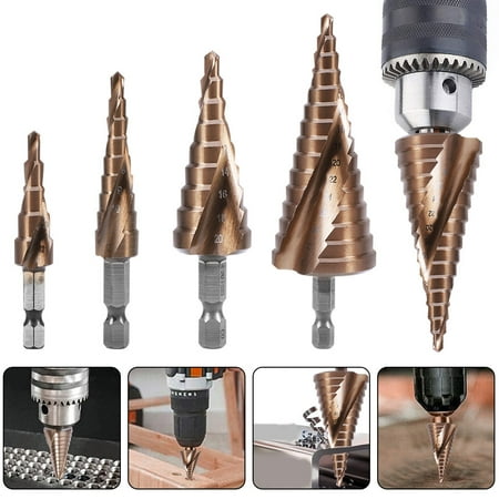 

Rosnek M35 Cobalt Step Drill Bit Woodworking High Speed Steel Hex Drill Bit 4-12/4-20/4-32mm