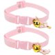 thumbnail image 2 of Pink Adjustable Cat Collar with Bell for Girl Cats Made of Cotton and Polyester Lightweight, 2 of 5
