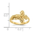 thumbnail image 3 of 14K Yellow Gold Ring Band Themed Diamond-cut Crucifix, 3 of 5