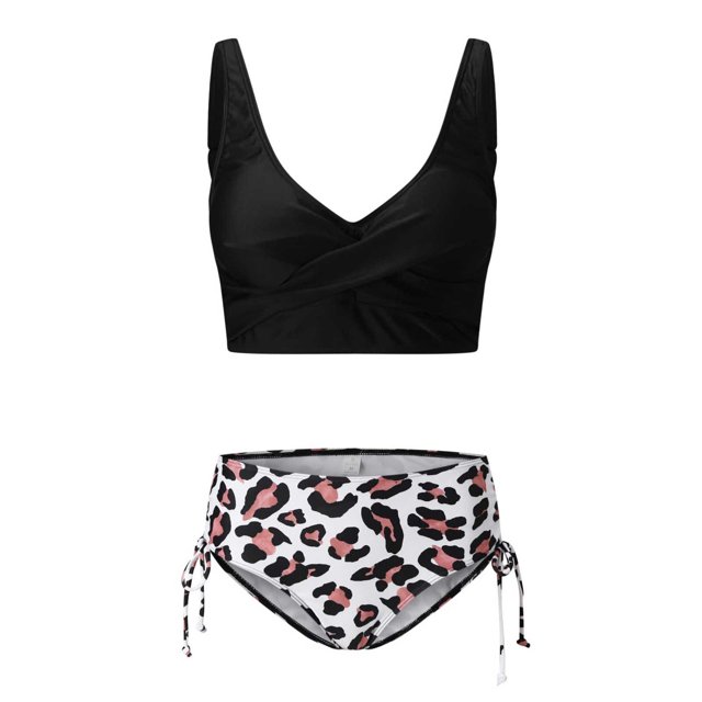 Traje de Baño de Dos Piezas de Vendaje de Bikini Sin Espalda Con Estampado de Mujer Conjunto de Ropa de Playa Odeerbi ODB119055