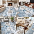 thumbnail image 5 of Blue Coastal Area Rugs 8'x10', Washable Small Throw Rugs for Living Room Patio, Beach Ocean Nautical Seashells Starfish Coral Indoor Outdoor Rug Non-Slip Low Pile Carpet Runner Reversible Floor Mats, 5 of 8