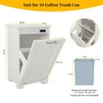 thumbnail image 6 of Tilt Out Trash Cabinet, 10-Gallon Trash Can Cabinet with Deodorising Function, Wooden Freestanding Garbage Can for Home and Kitchen Hidden Laundry Hamper, White, 6 of 7