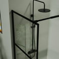 thumbnail image 4 of Demi Bonn 34" x 72" Shower Screen Door, Stylish 3-Panel Walk-In Wet Room Divider, Clear Tempered Glass Shower Door, Black, 4 of 7