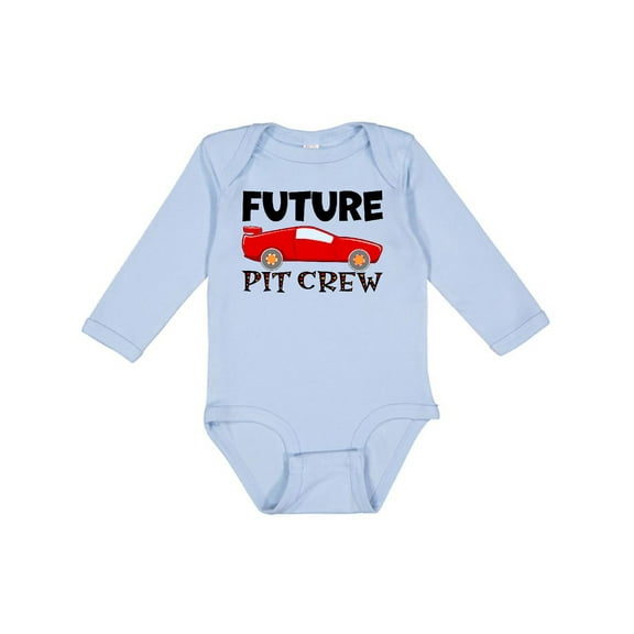 Inktastic Future Pit Crew Red Race Car Boys or Girls Long Sleeve Baby Bodysuit