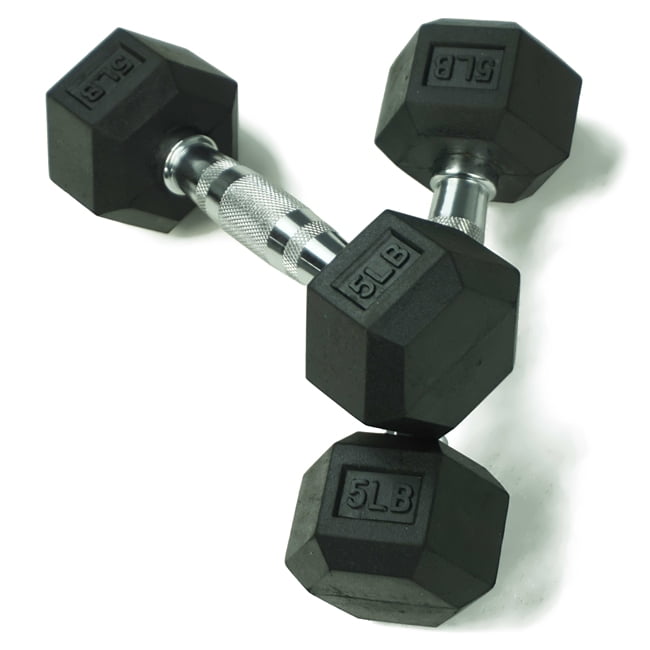 Pair Of 2 Fitness Gear 5 LB Dumbells Cast Iron 10lb Total Home Workout 