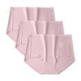 thumbnail image 2 of Fewfanhot 3PC Women's High Waisted Silk Underwear Solid Color Briefs Smooth Soft Elegant Comfort Breathable Underpants, 2 of 3