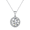 White Gold, variant on Cate & Chloe Mariah 18k Yellow Gold Plated Halo Pendant Necklace with Simulated Diamonds for Women