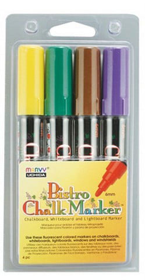 Marvy Uchida Bistro Chalk Marker Set Broad Tip Assorted Colors 4 Per Pack 2  Packs (UCH4804D-2, 1 - Foods Co.