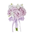 thumbnail image 4 of Ramo de novia para lanzar perfecl flores artificiales Púrpura claro, 4 of 8