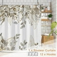 thumbnail image 5 of Beige Leaves Shower Curtain, Beige Weeping Branches Leaves Tree Plants Floral Birds Bathroom Curtain, Spring Natural Botanical Shower Curtain Set with 12 Hooks for Bathroom, 72Wx72L, 5 of 5