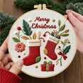 thumbnail image 5 of Eespoir Christmas Embroidery Handmade, DIY Material Kit, Christmas Elementals Craft, For Scene Home Decoration Holiday Gifts(C), 5 of 6