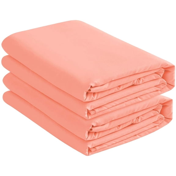 Micro Fiber 2 Twin XL Peach Fitted Bed Sheets (2-Pack) Soft and Comfy - Twin Extra Long, 15" Deep Pocket, 39" x 80" Great for Dorm Room, Hospital and Split King Dual Adjustable Beds (Peach)