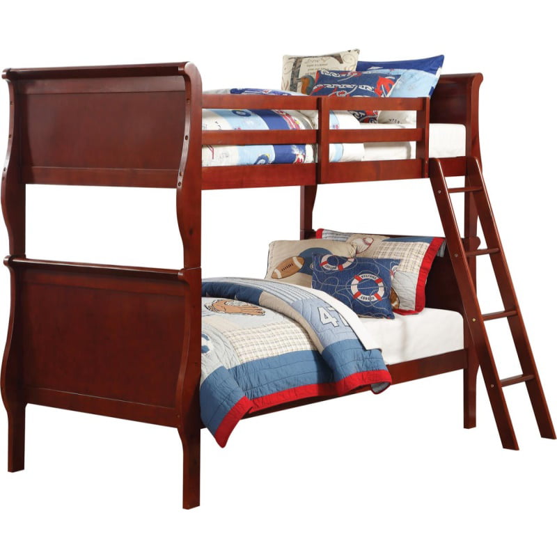 84 X 41 69 Cherry Pine Wood Twin Over, Cherry Bunk Beds New World