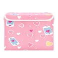 thumbnail image 7 of Yayeee Collapsible Cube Storage Bin with Lid Fabric Closet Decorative Basket with Handles, Love Connection, 7 of 7