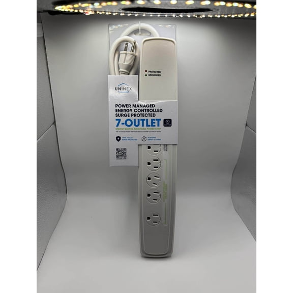UniNex Power Managed Energy Controlled Surge Protected 7-Outlet Power Strip
