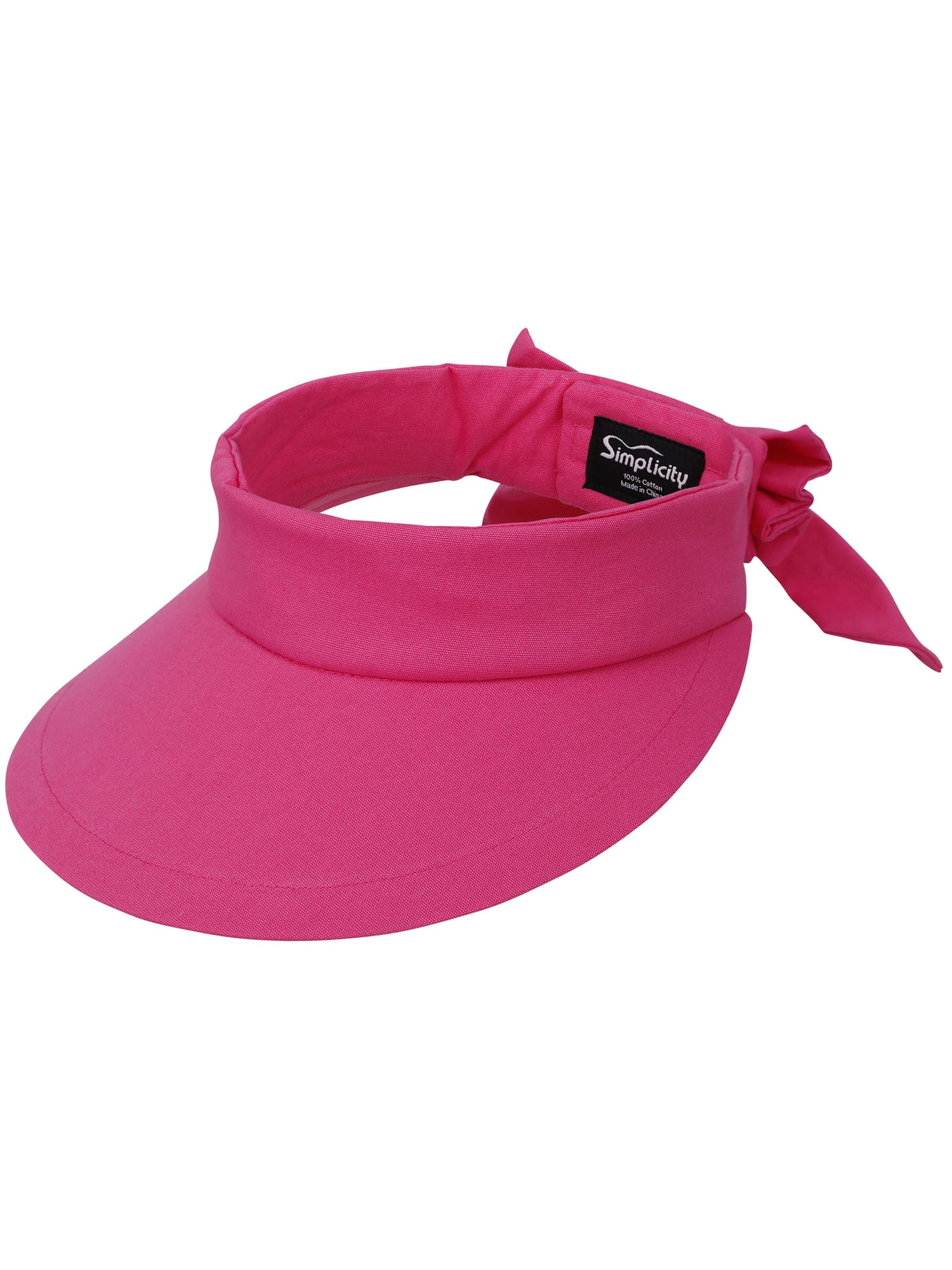 Women's SPF 50+ Protection Wide Brim Beach Sun Visor Hat,Fushsia