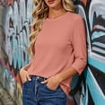 thumbnail image 5 of Womens Tops 3/4 Sleeve Crew Neck Casual Pullover Sweatshirt, 5 of 7